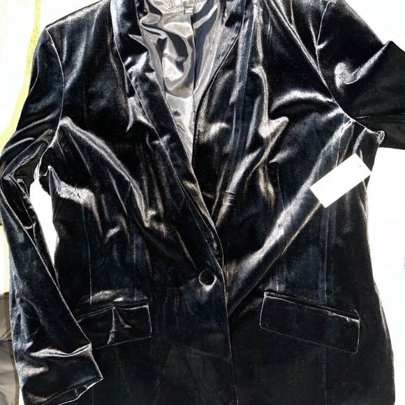 INC International Concepts Velvet Blazer Jacket Womens Holiday Black XL BRANDNEW - Picture 5 of 9